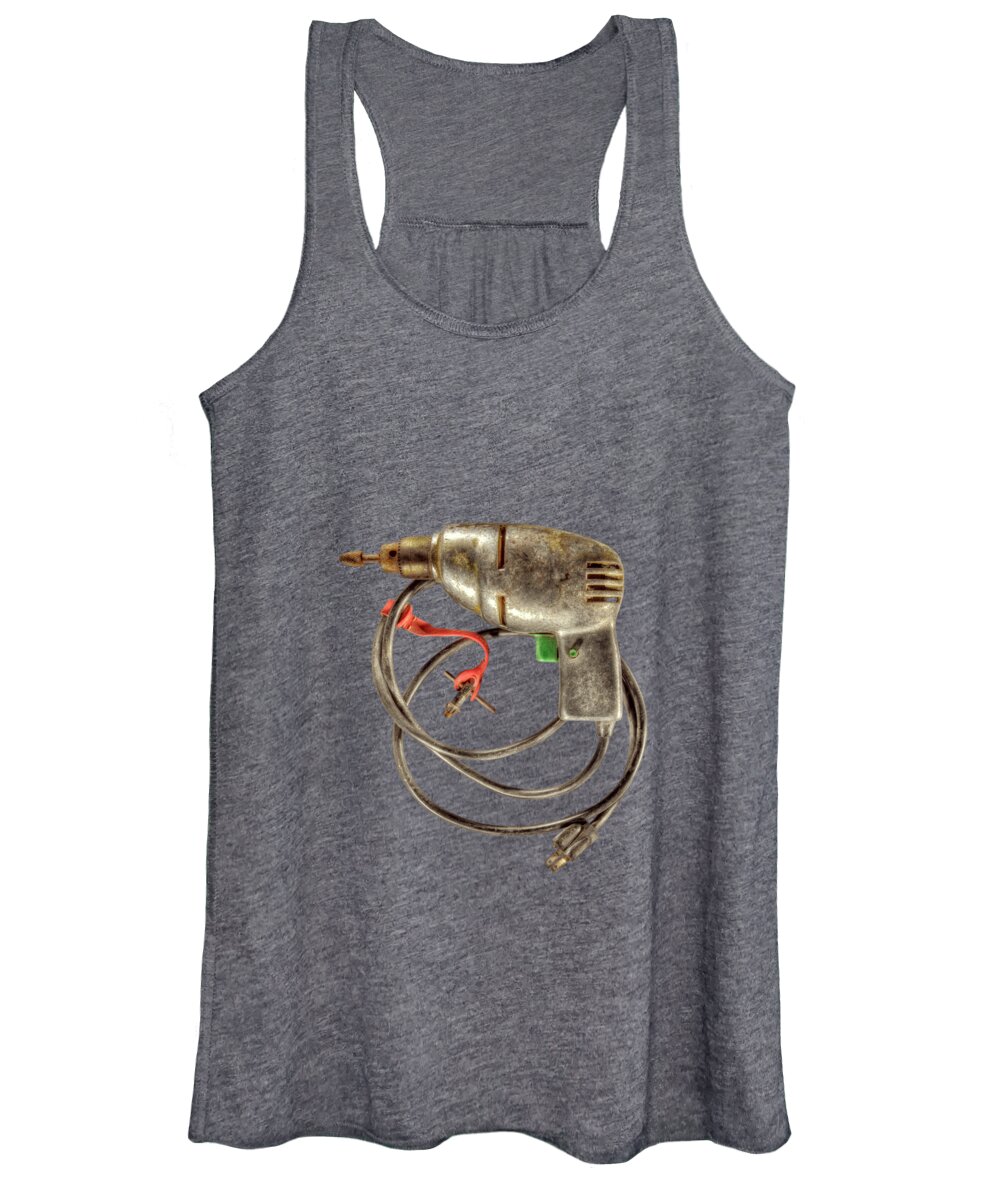 Antique Women's Tank Top featuring the photograph Drill Motor Green Trigger by YoPedro