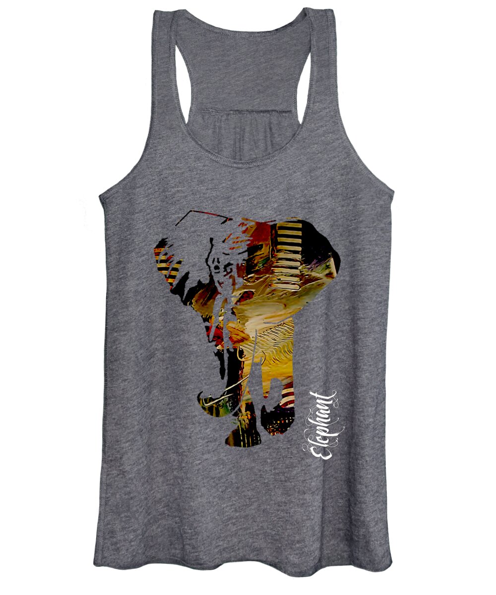 Elephant Women's Tank Top featuring the mixed media Elephant Collection #16 by Marvin Blaine