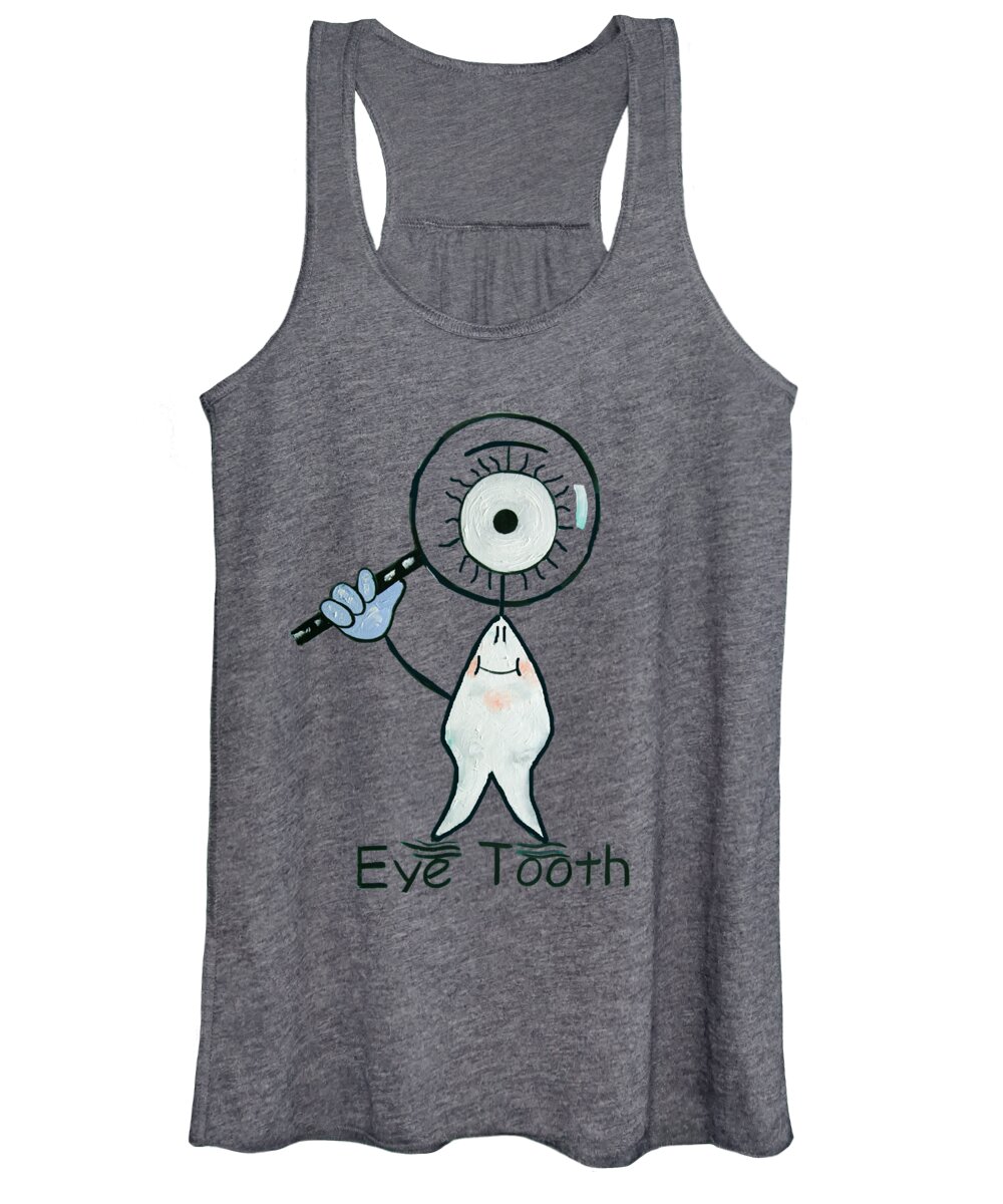Eye Tooth T-shirt Women's Tank Top featuring the painting Eye Tooth #2 by Anthony Falbo