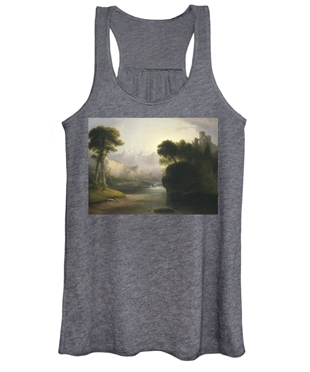 Art Women's Tank Top featuring the painting Fanciful Landscape #1 by Thomas Doughty