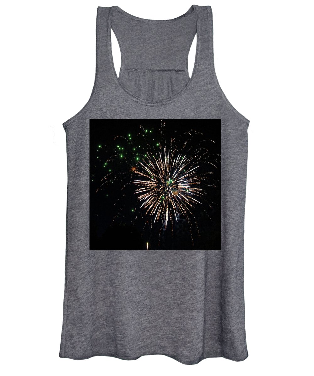Night Women's Tank Top featuring the photograph Fireworks2 by Doolittle Photography and Art