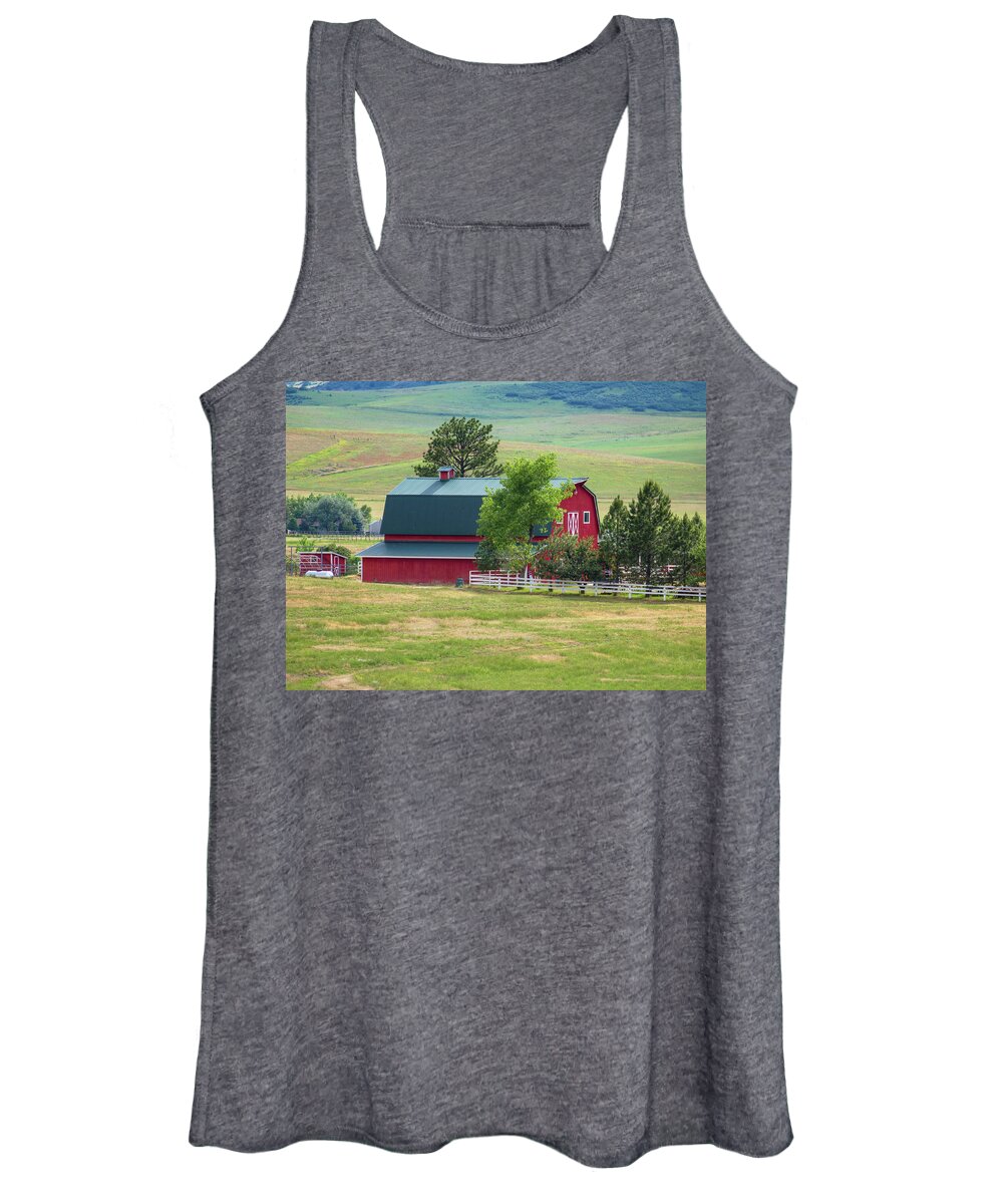 Barn Women's Tank Top featuring the photograph Colorado Foothills Barn by Lorraine Baum