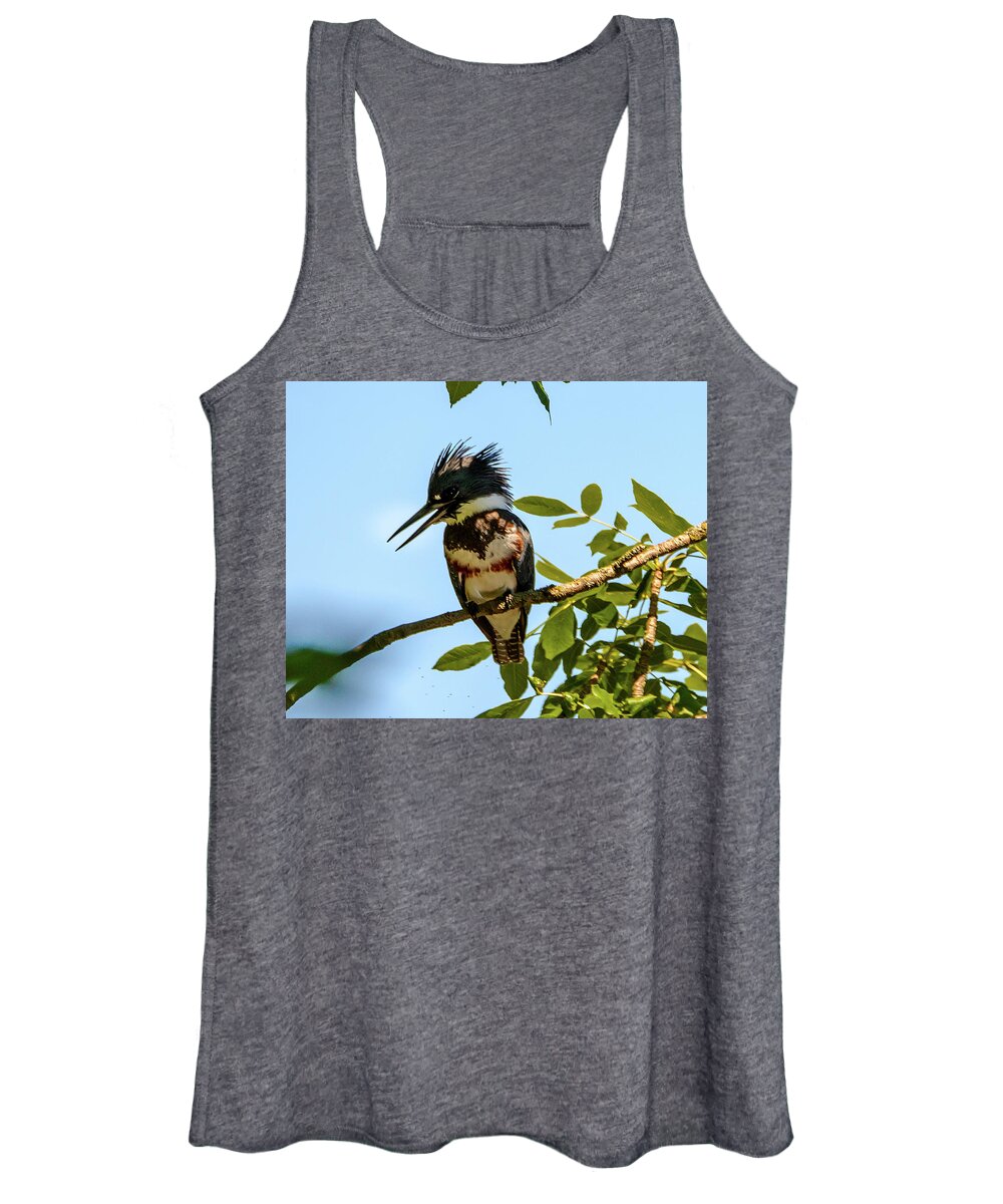 Kingfisher Women's Tank Top featuring the photograph Kingfisher #1 by Jerry Cahill