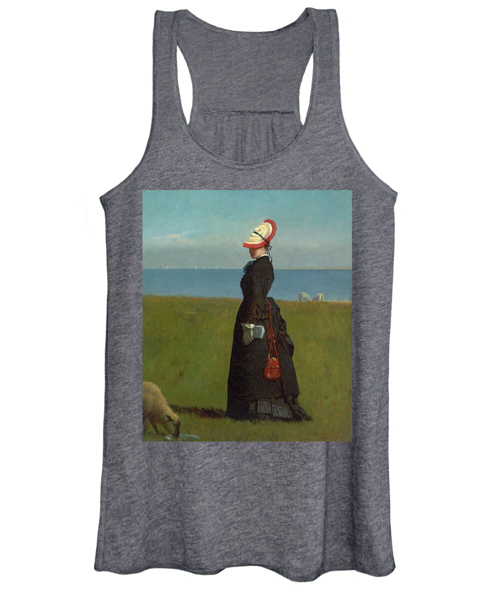 Artist Women's Tank Top featuring the painting Lambs Nantucket #1 by Eastman Johnson