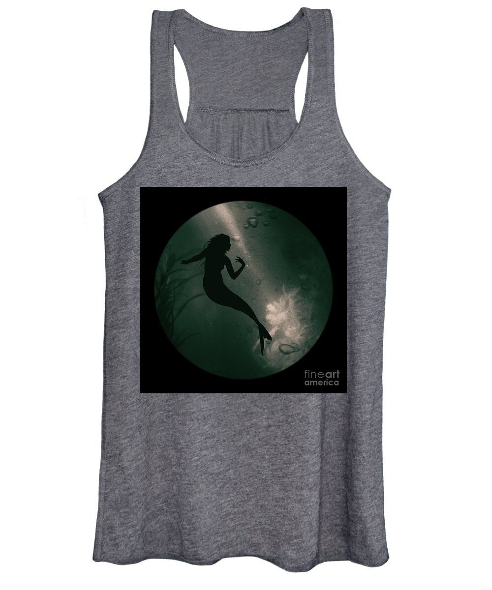 Black Women's Tank Top featuring the photograph Mermaid deep underwater by Clayton Bastiani