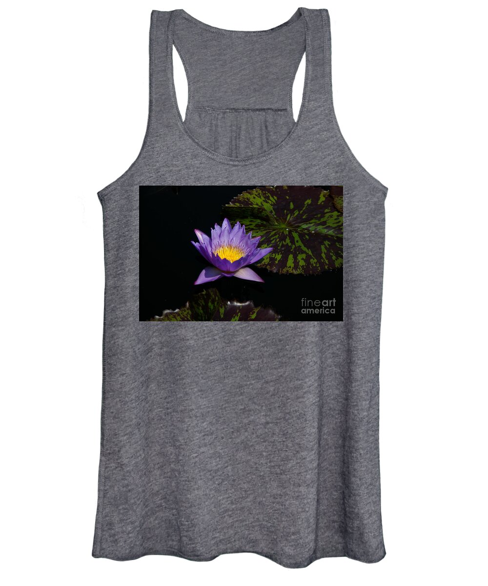 Yellow Women's Tank Top featuring the photograph Purple Lotus Waterlily #4 by Jackie Irwin
