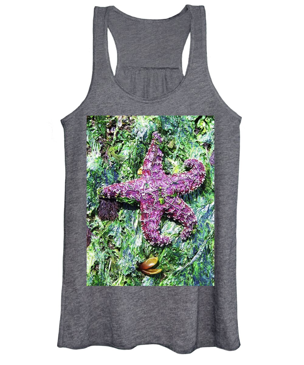 Sea Life Women's Tank Top featuring the photograph Purple Starfish #1 by Julie Rauscher