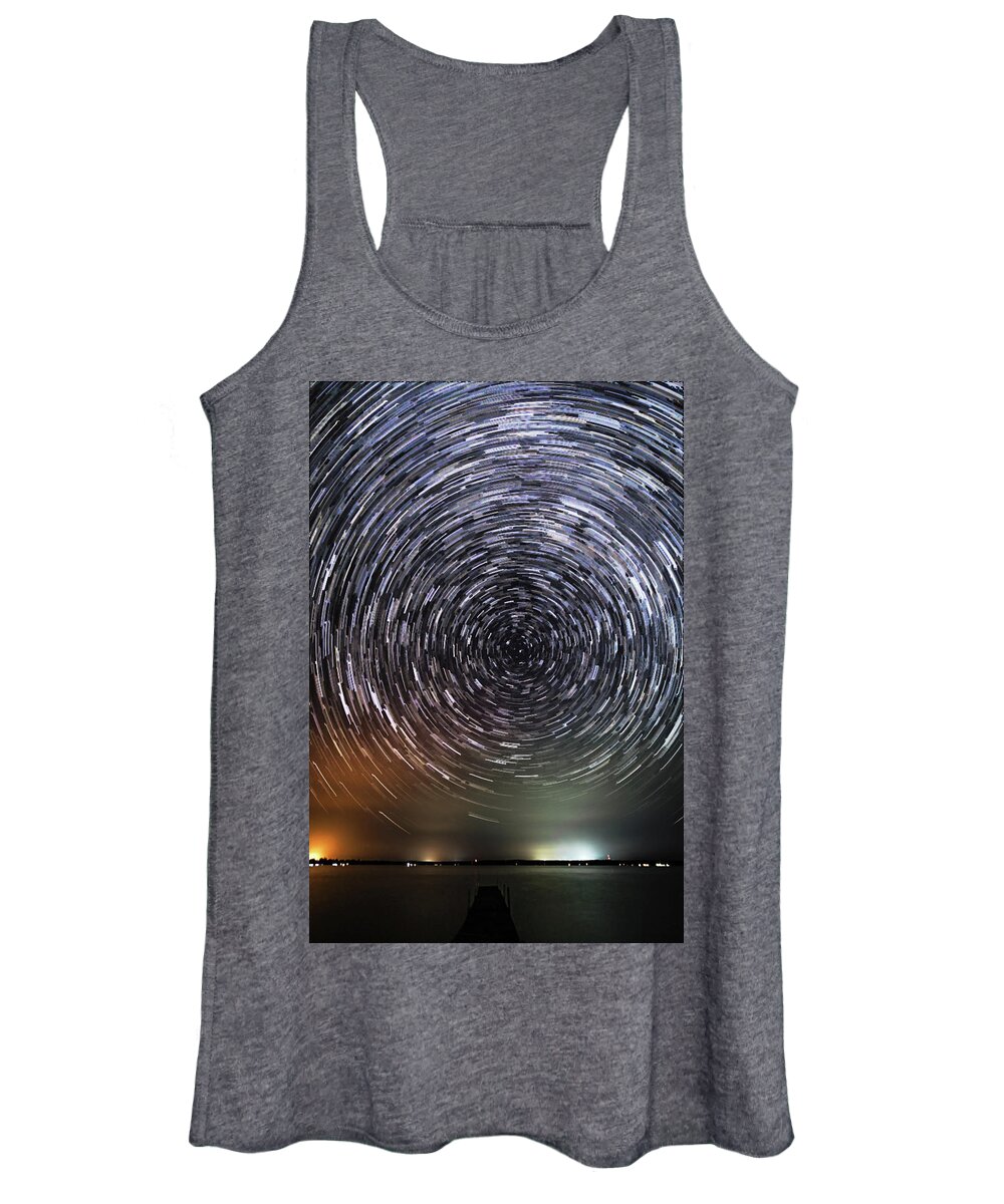 Stars Women's Tank Top featuring the photograph Stars over Higgins Lake #2 by Joe Holley