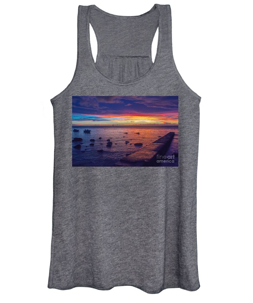 Sunset Women's Tank Top featuring the photograph Sunset at Mauritius by Amanda Mohler