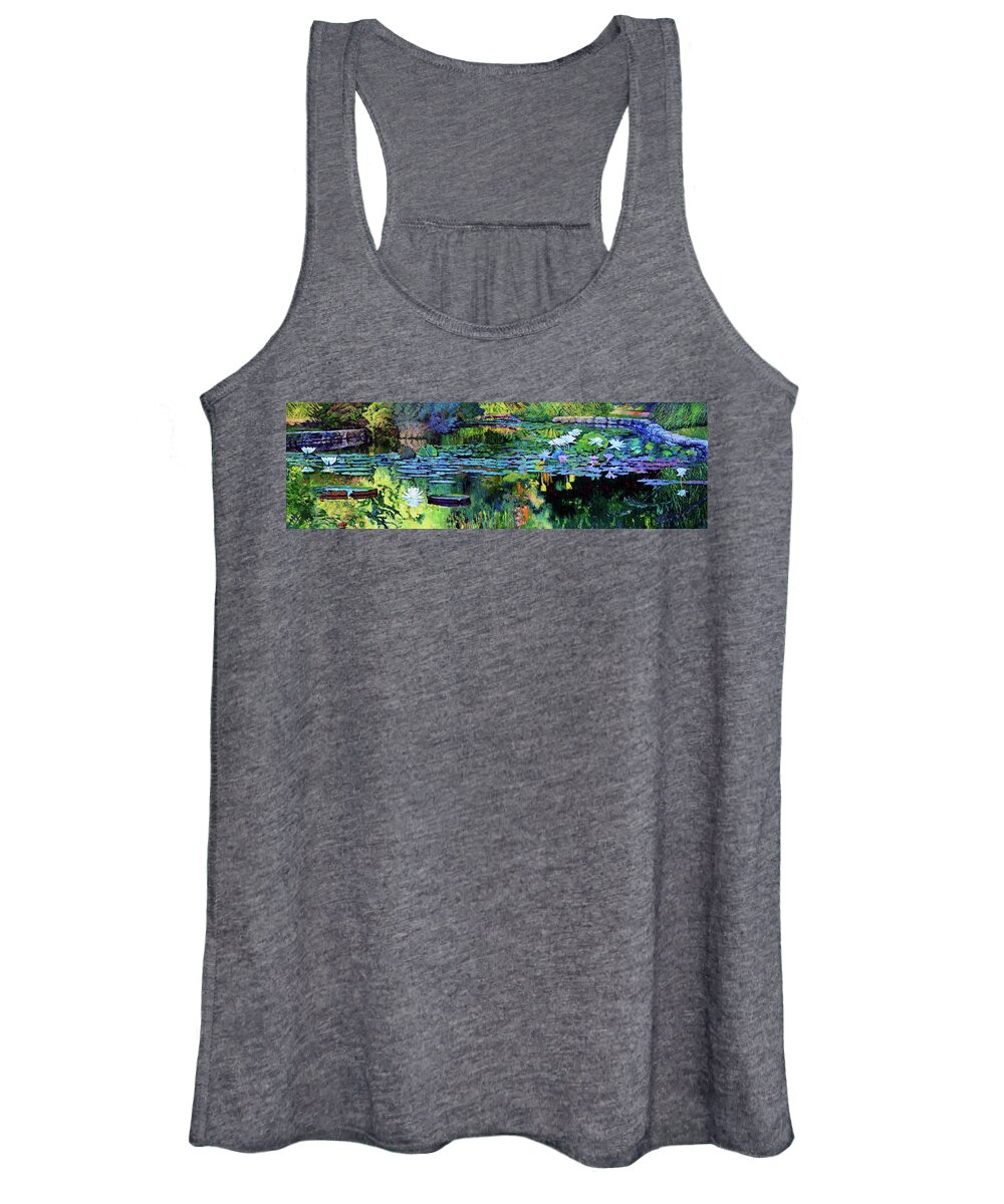 Garden Pond Women's Tank Top featuring the painting The Abstraction of Beauty #1 by John Lautermilch