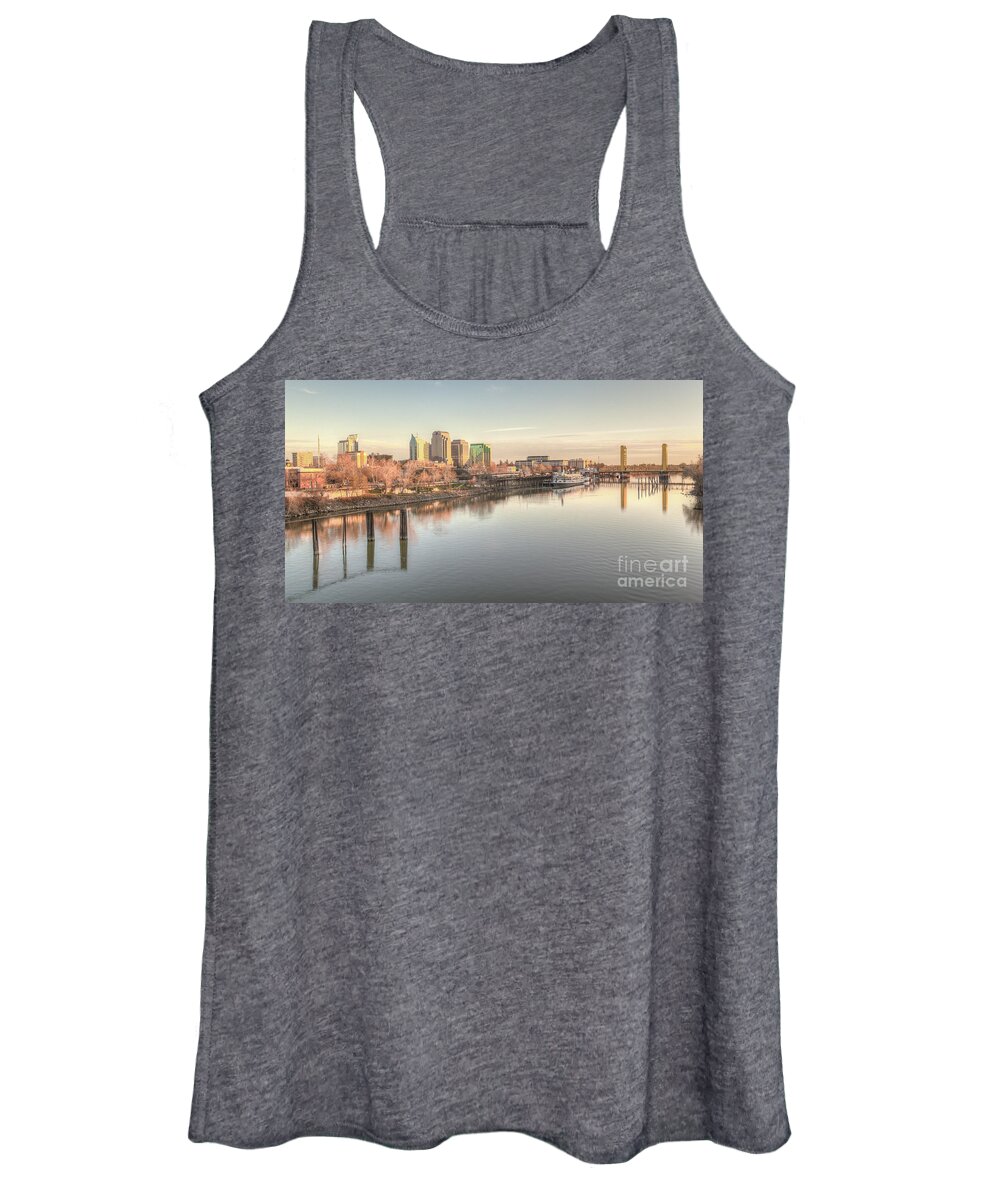 Old Sacramento Women's Tank Top featuring the photograph Waterfront Wonder #1 by Charles Garcia