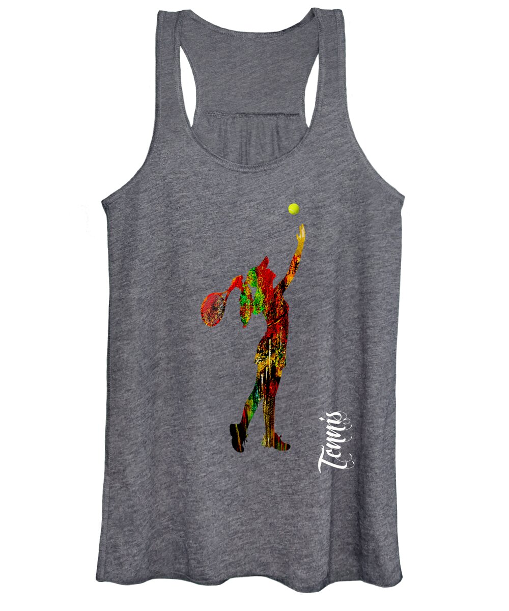 Tennis Women's Tank Top featuring the mixed media Womens Tennis Collection #1 by Marvin Blaine