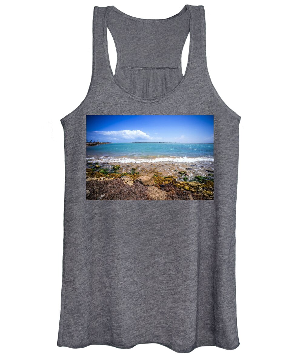Beach Women's Tank Top featuring the photograph Coastal Landscape Near Padre Island Texas #11 by Alex Grichenko