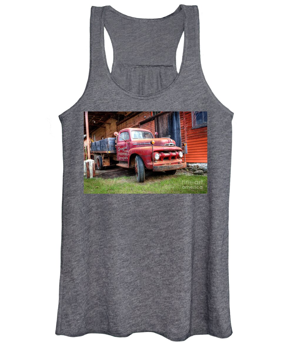 Barn Women's Tank Top featuring the photograph 1409 Springfield Lumber Feed and Fuel by Steve Sturgill