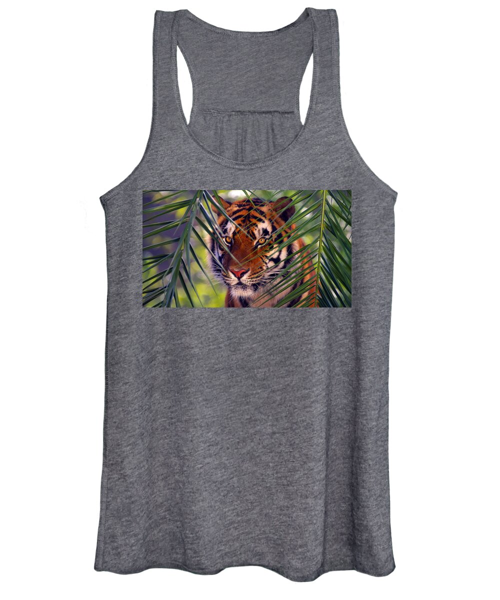 Tiger Women's Tank Top featuring the photograph Tiger #18 by Jackie Russo