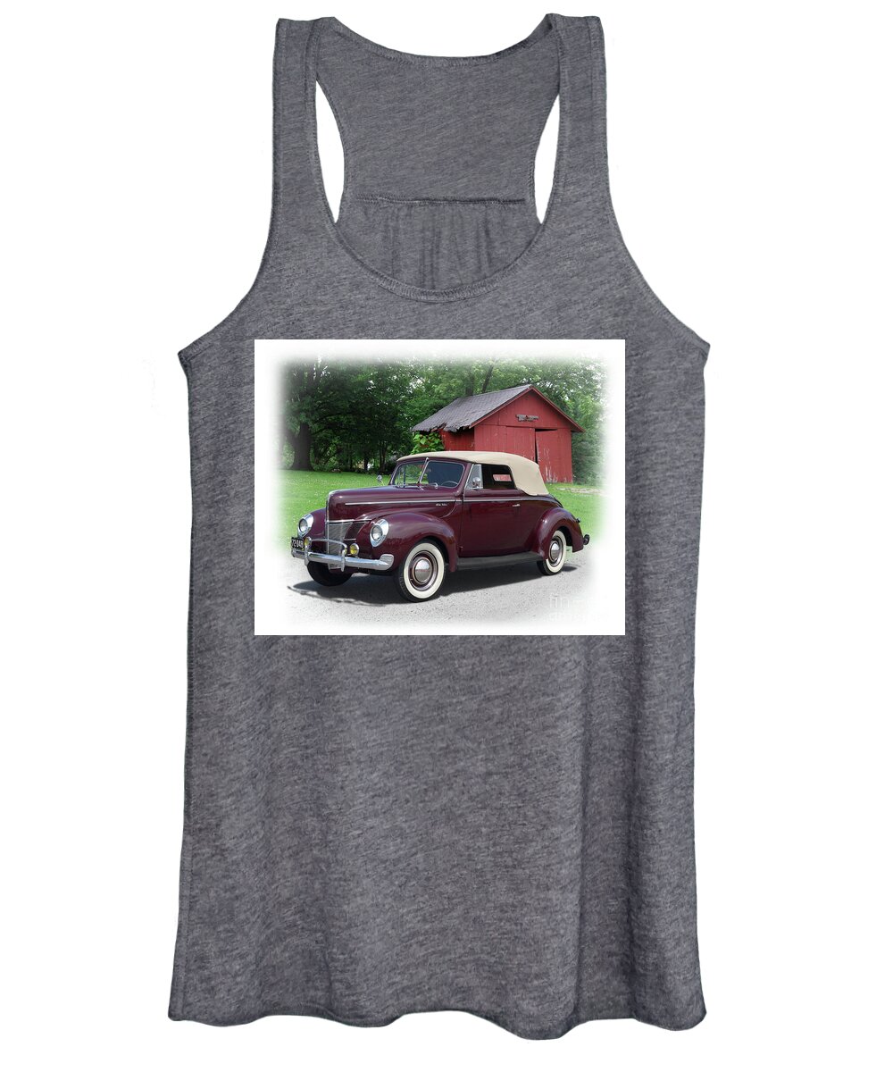 1940 Women's Tank Top featuring the photograph 1940 Ford Deluxe Convertible by Ron Long