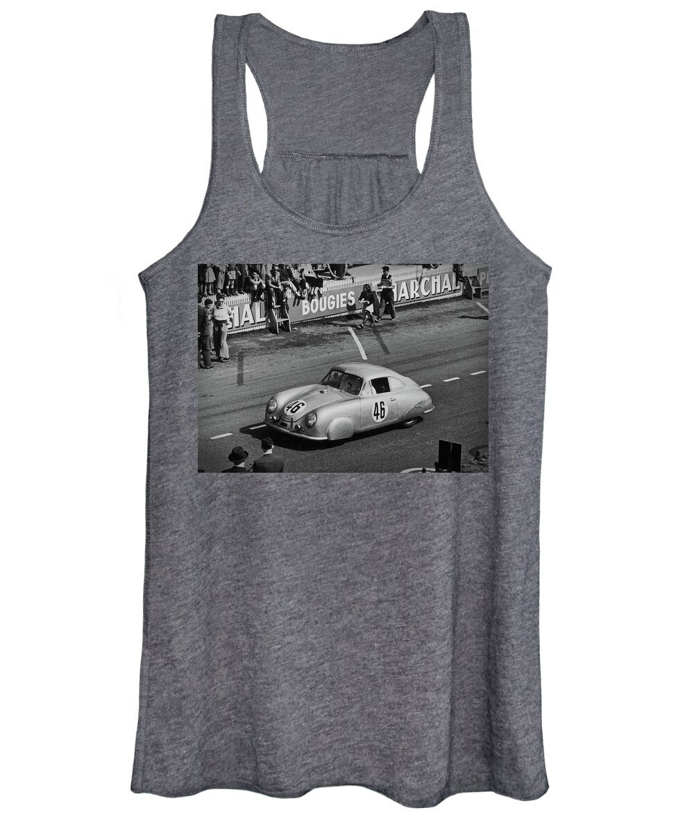 Car Women's Tank Top featuring the photograph 1951 Porsche Winning at Le Mans by Doc Braham