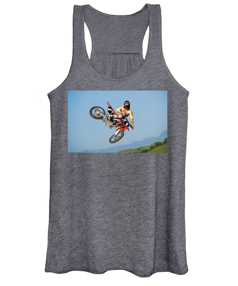 Motocross Women's Tank Top featuring the photograph Motocross #2 by Jackie Russo