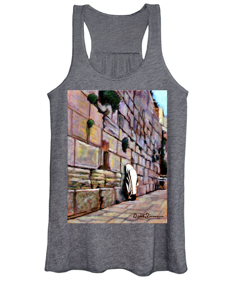 The Wailing Wall Women's Tank Top featuring the painting The Power of One #2 by David Zimmerman