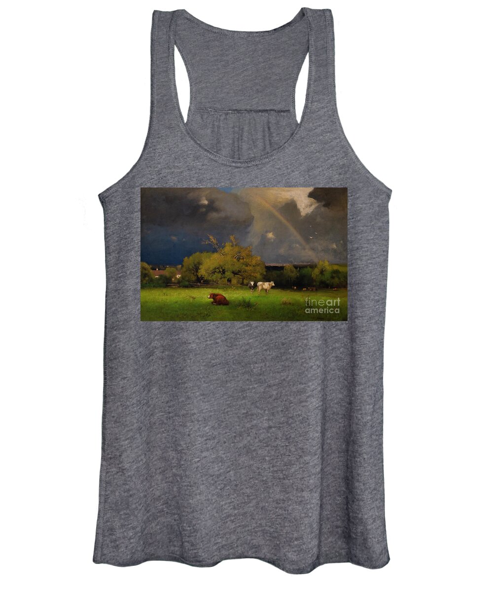 George Inness Women's Tank Top featuring the painting The Rainbow #3 by George Inness