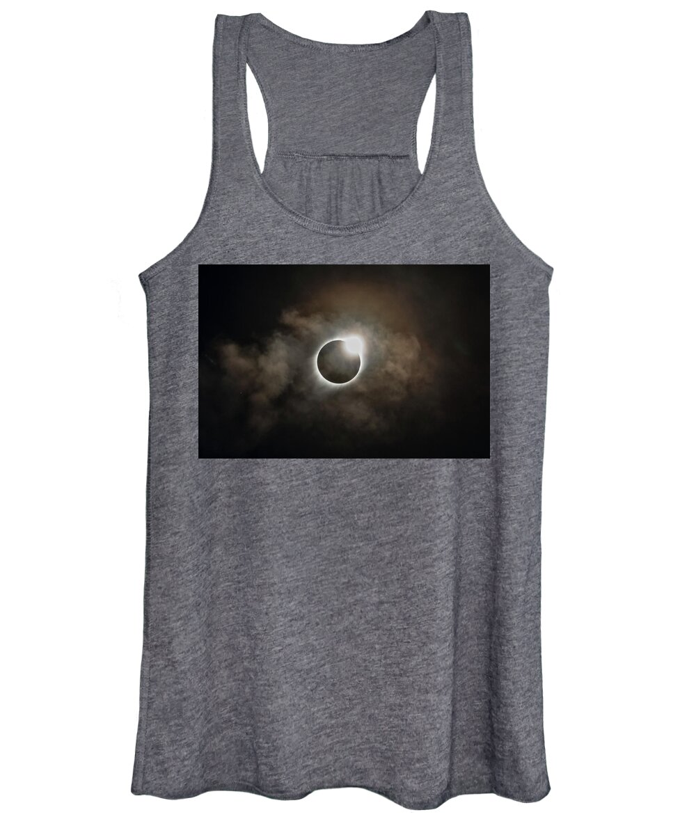 2017 Solar Eclipse Women's Tank Top featuring the photograph 2017 Solar Eclipse Exit Ring by Josh Bryant