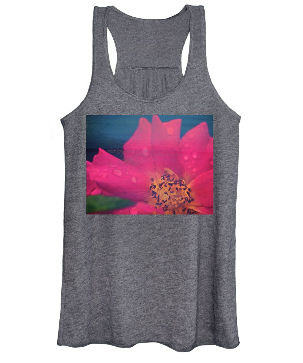 Texture Women's Tank Top featuring the photograph Texture Flowers #21 by Prince Andre Faubert