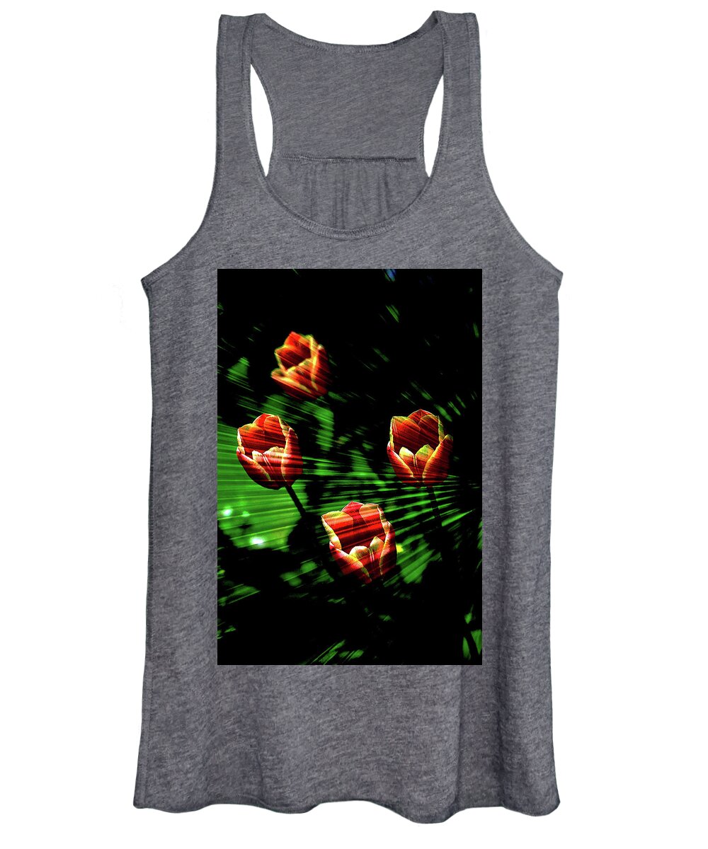 Texture Women's Tank Top featuring the photograph Texture Flowers #28 by Prince Andre Faubert