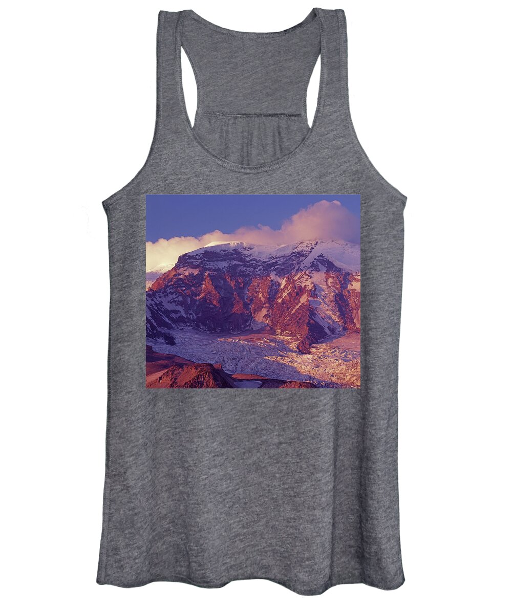 2m4862e Women's Tank Top featuring the photograph 2M4862E Willis Wall Mt. Rainier by Ed Cooper Photography