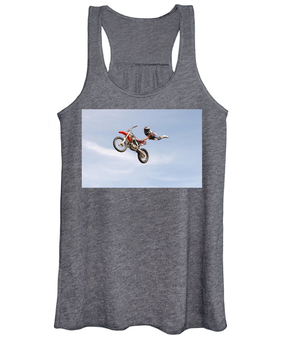 Motocross Women's Tank Top featuring the photograph Motocross #3 by Jackie Russo