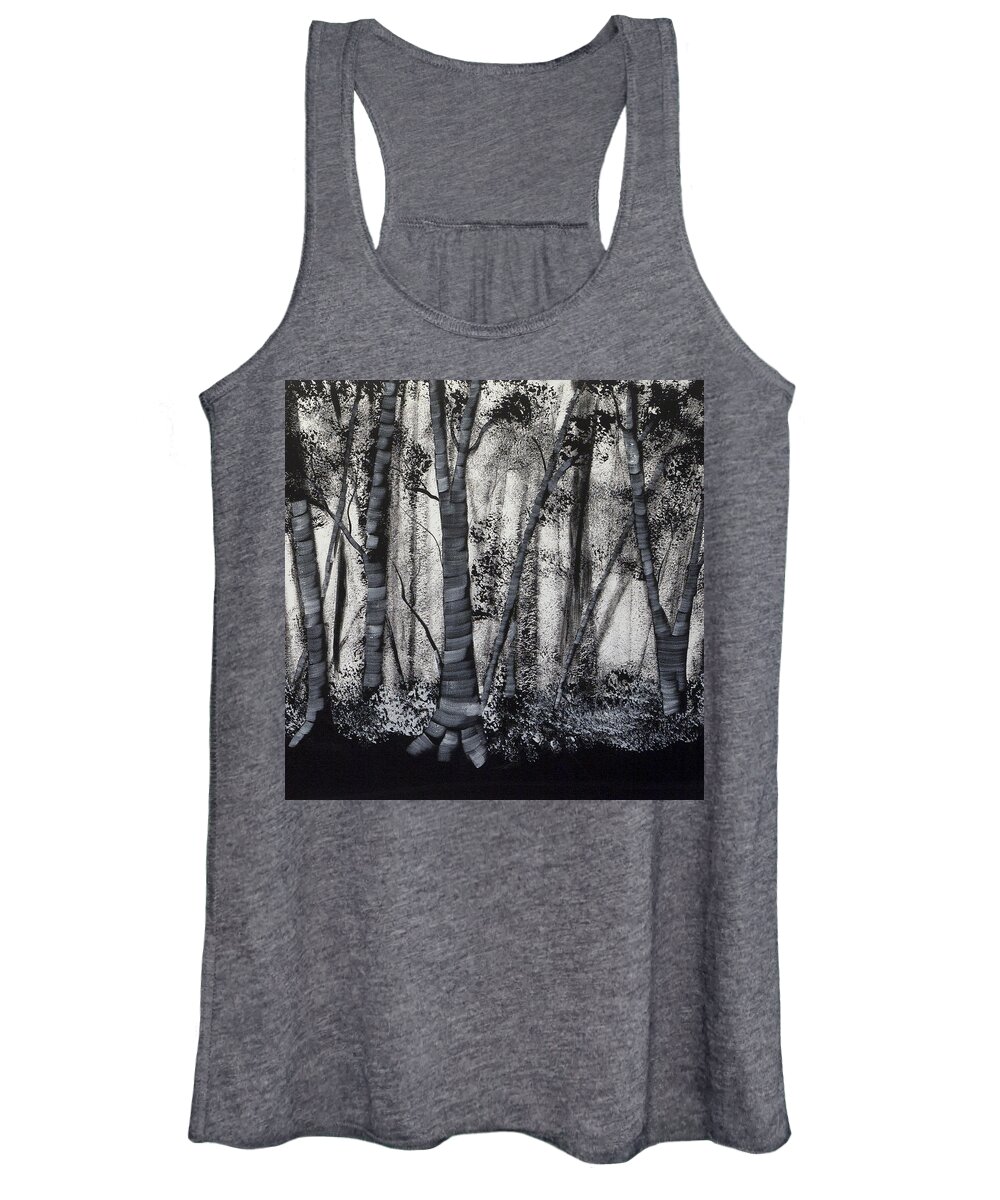 Silhouette Women's Tank Top featuring the painting They Shut The Road Through The Woods Right by Russell Collins