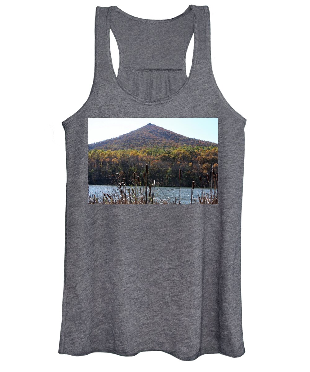 Lake Women's Tank Top featuring the photograph View of Abbott Lake and Sharp Top in autumn #3 by Emanuel Tanjala