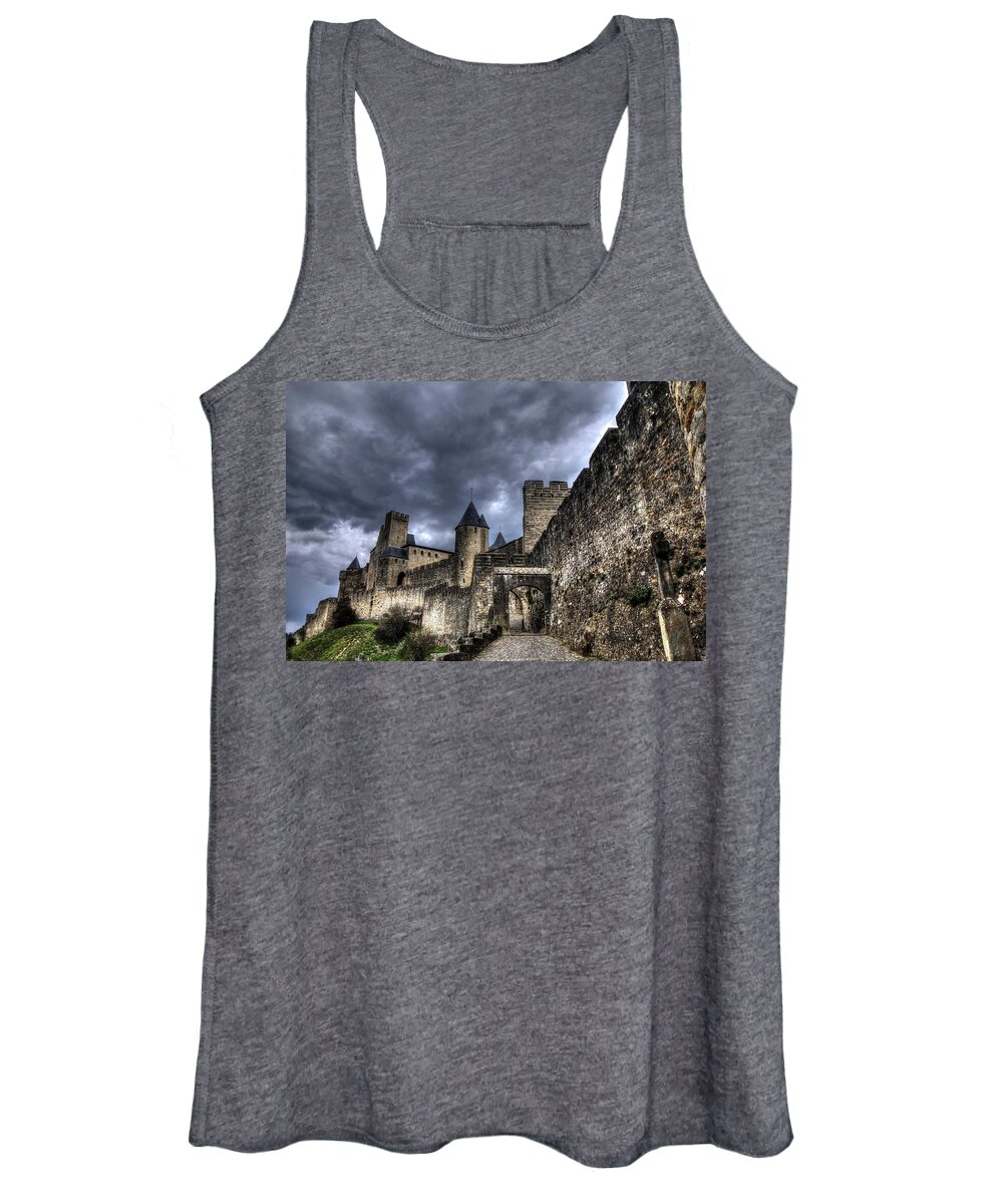 Carcassonne France Women's Tank Top featuring the photograph Carcassonne FRANCE #33 by Paul James Bannerman