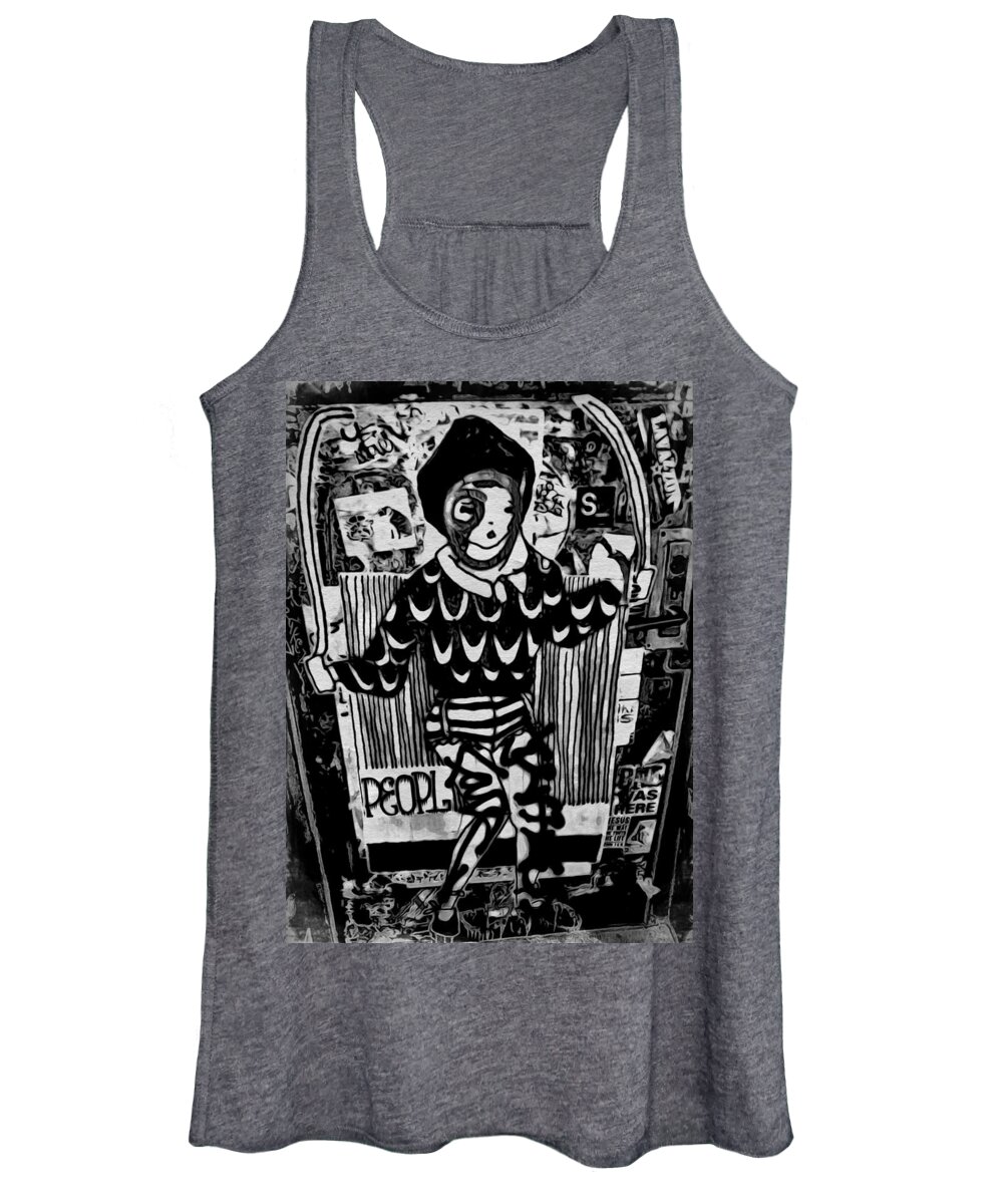 Black And White Photo Women's Tank Top featuring the photograph 4TH ST. Door by Joan Reese