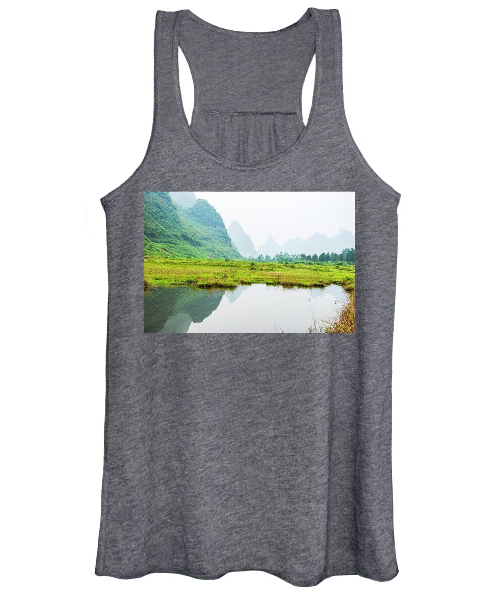 The Beautiful Karst Rural Scenery In Spring Women's Tank Top featuring the photograph Karst rural scenery in spring #50 by Carl Ning