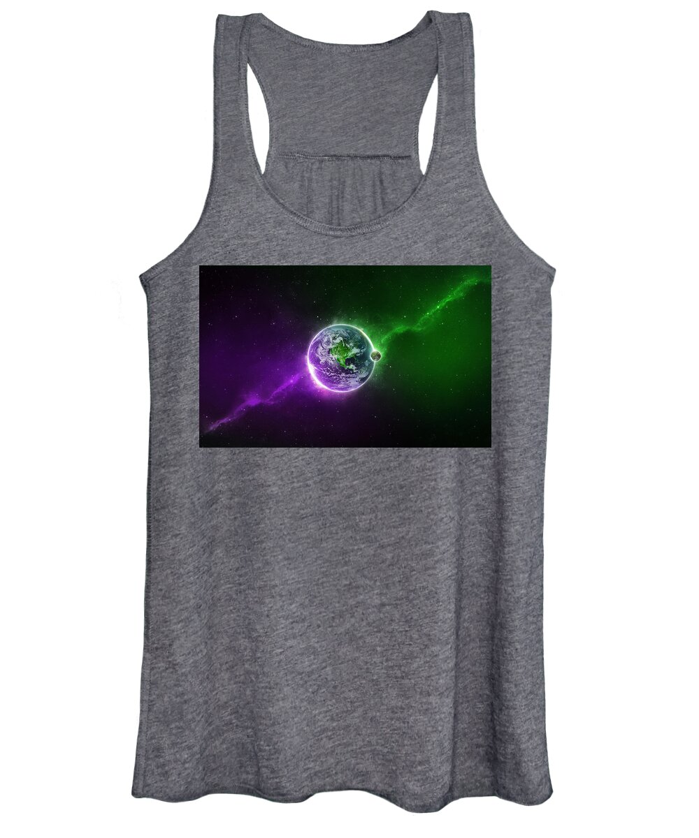 Planets Women's Tank Top featuring the digital art Planets #6 by Super Lovely
