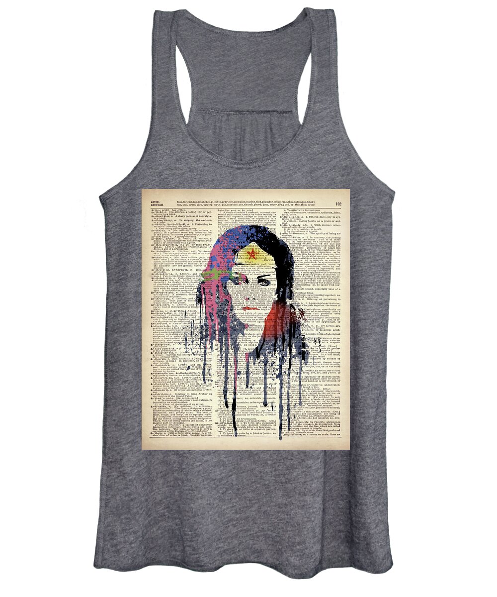 Superheroes Women's Tank Top featuring the painting 70s #wonder Woman by Art Popop