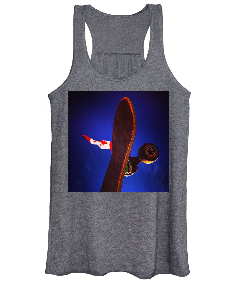 Blue Women's Tank Top featuring the photograph Canadian Skater by Shawn Gordon