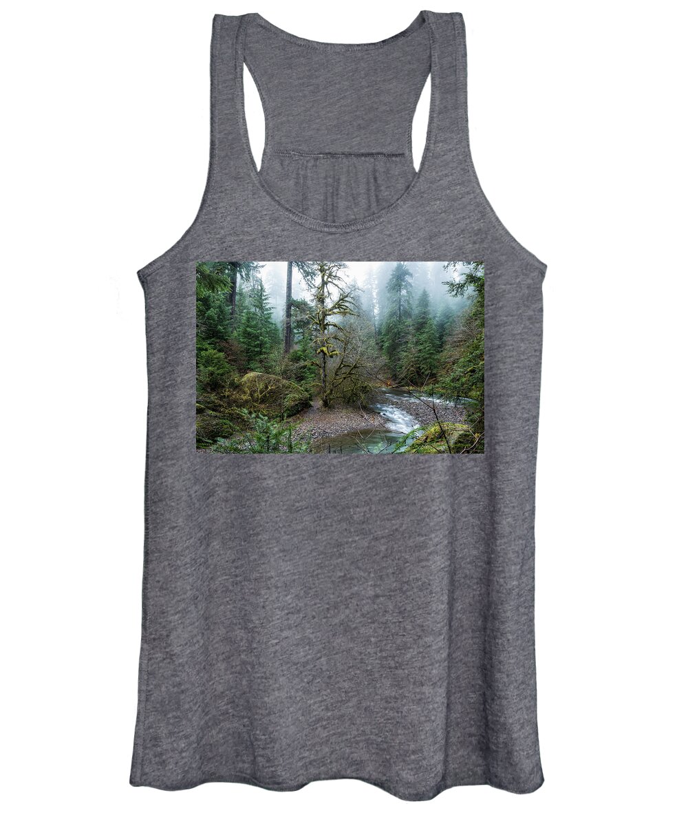 Forest Women's Tank Top featuring the photograph A Creek Runs Through It by Belinda Greb