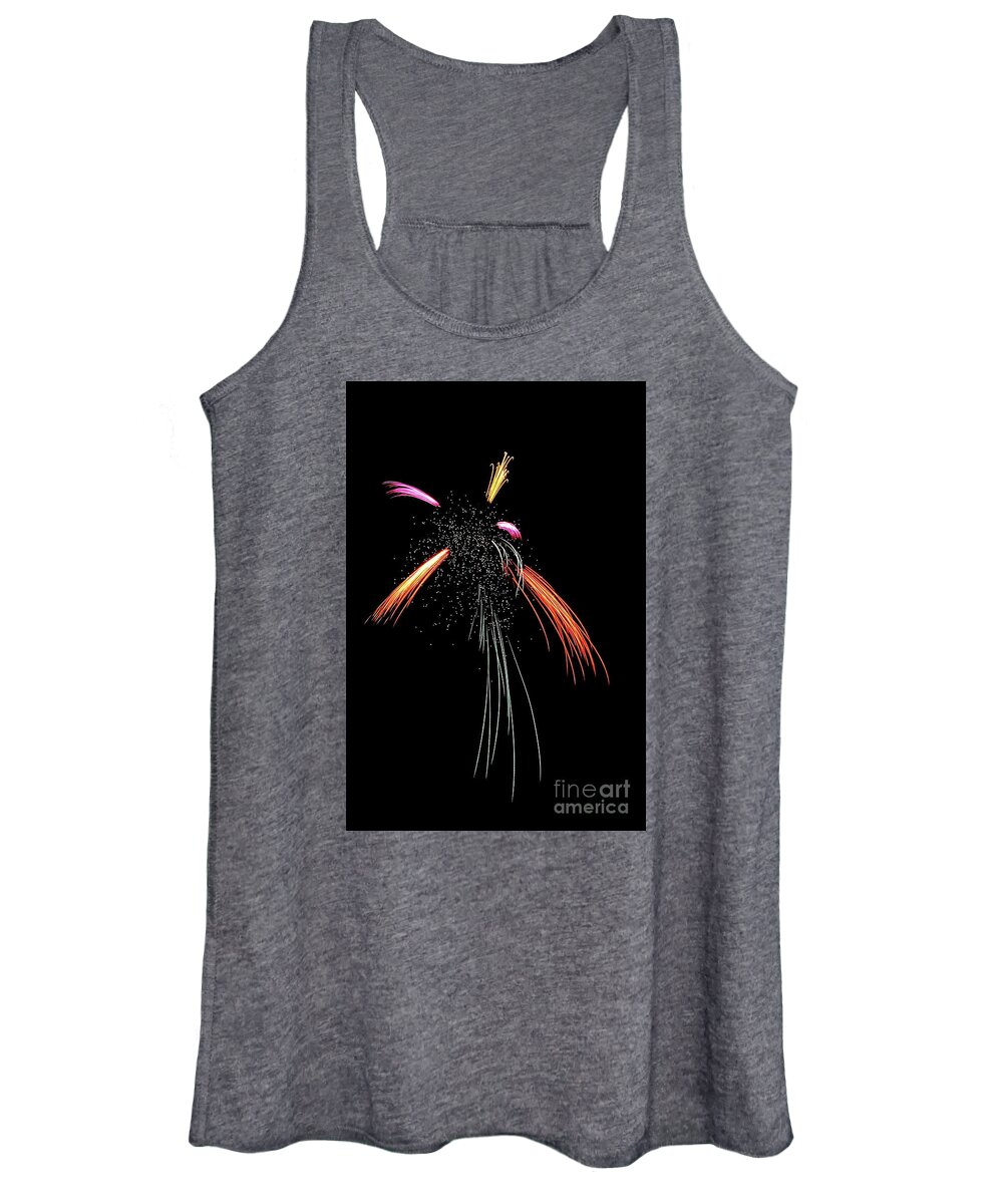 Fireworks Firework Pyrotechnic 4th July Color Colors Colorful Fire Works Women's Tank Top featuring the photograph A Dance of Light 4871 by Ken DePue