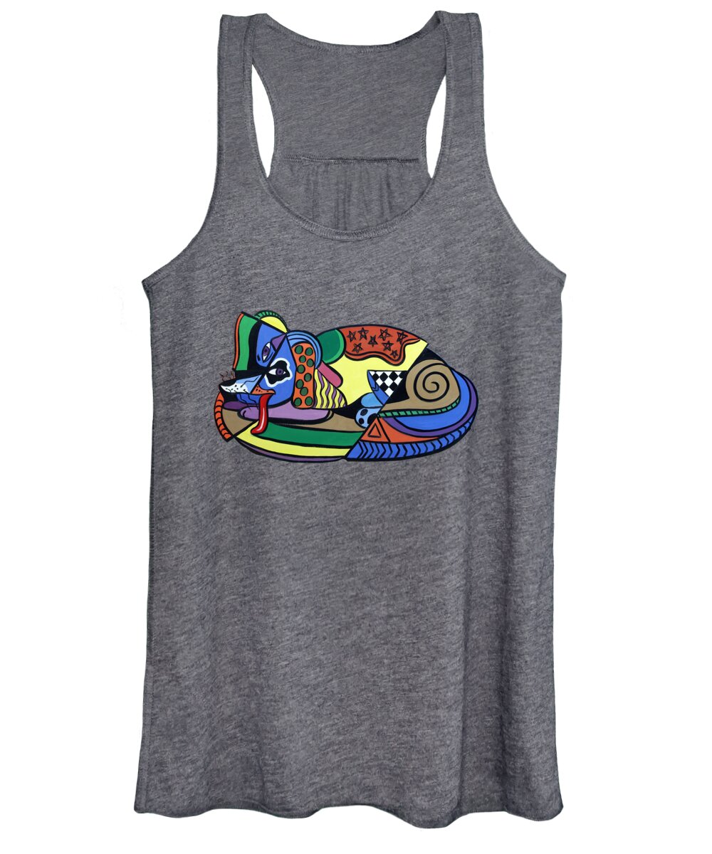 A Dog Named Picasso T-shirt Women's Tank Top featuring the painting A Dog Named Picasso T-Shirt by Anthony Falbo