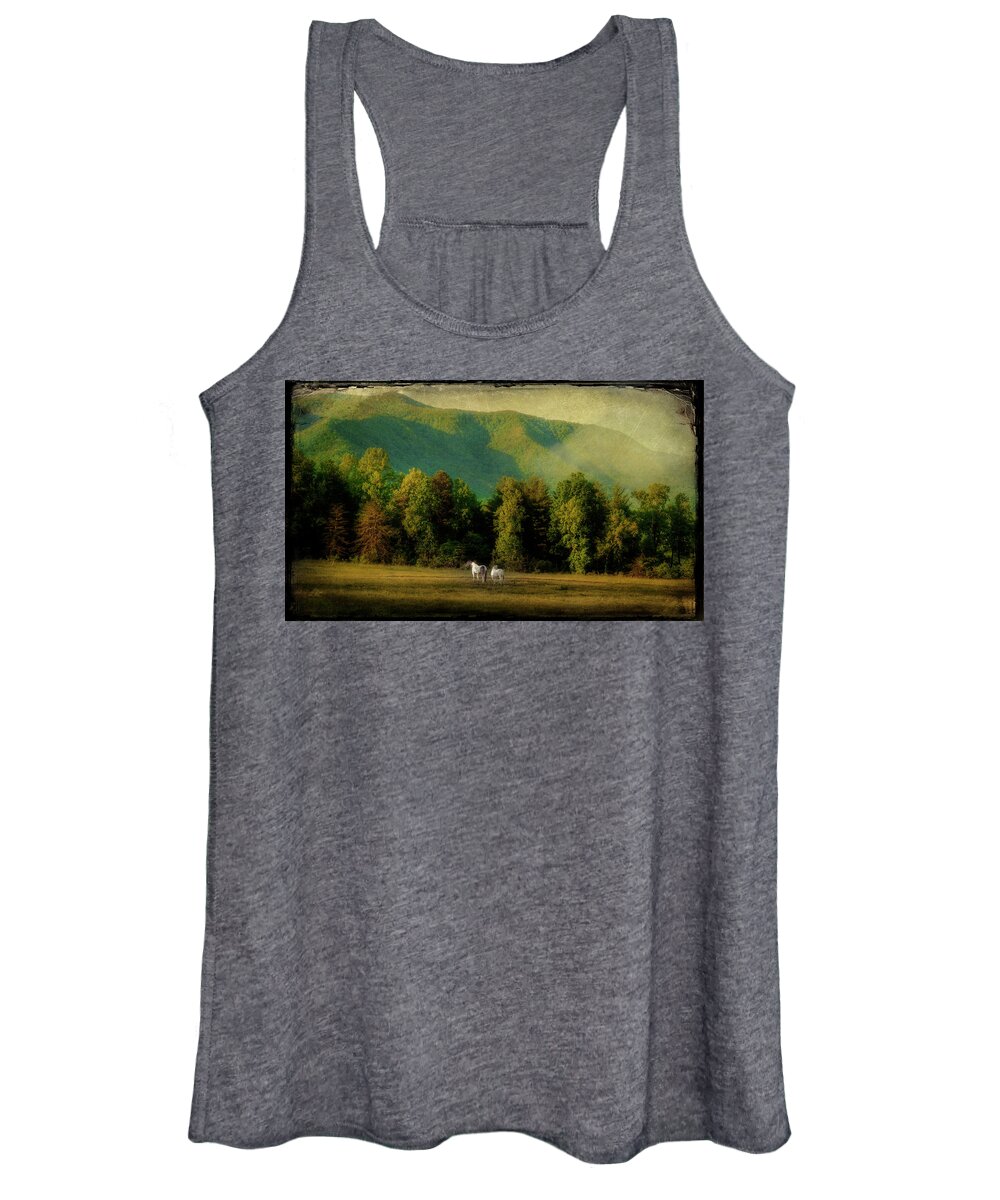 Cades Cove Women's Tank Top featuring the photograph A Pair by Mike Eingle