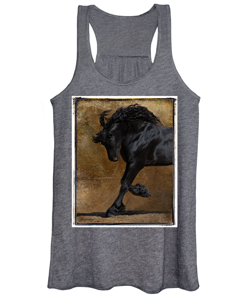 Horse Women's Tank Top featuring the photograph A Regal Bow by Jean Hildebrant