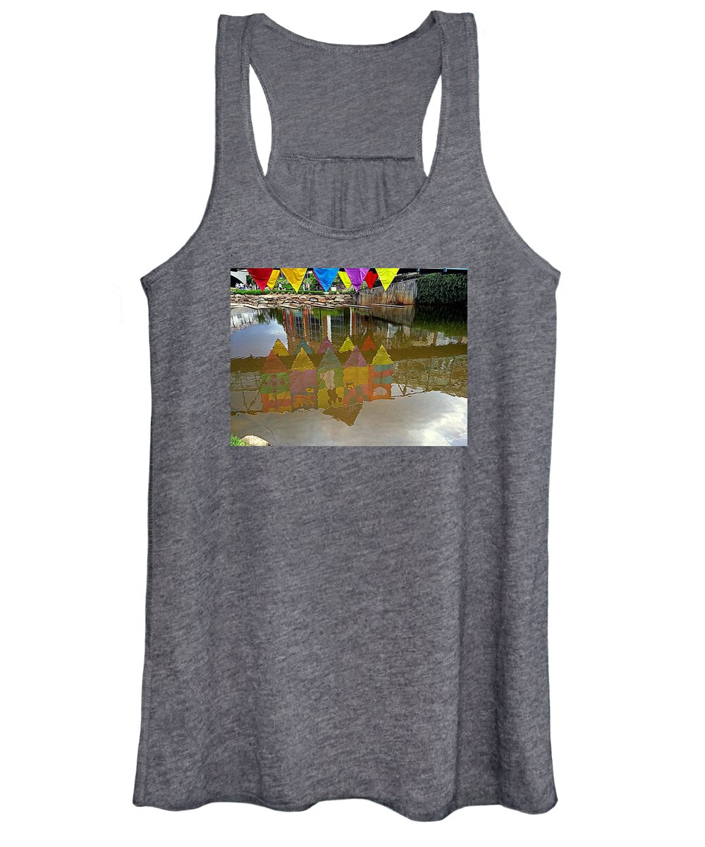 Reflections Women's Tank Top featuring the photograph A River Runs Through It by Kathy Barney