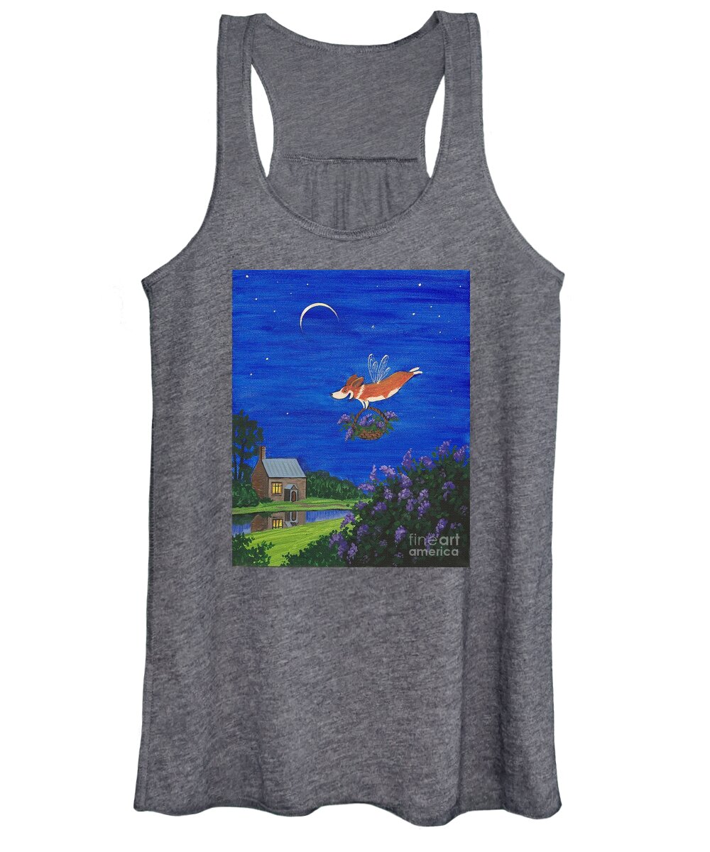 Print Women's Tank Top featuring the painting A Surprise For Morning by Margaryta Yermolayeva