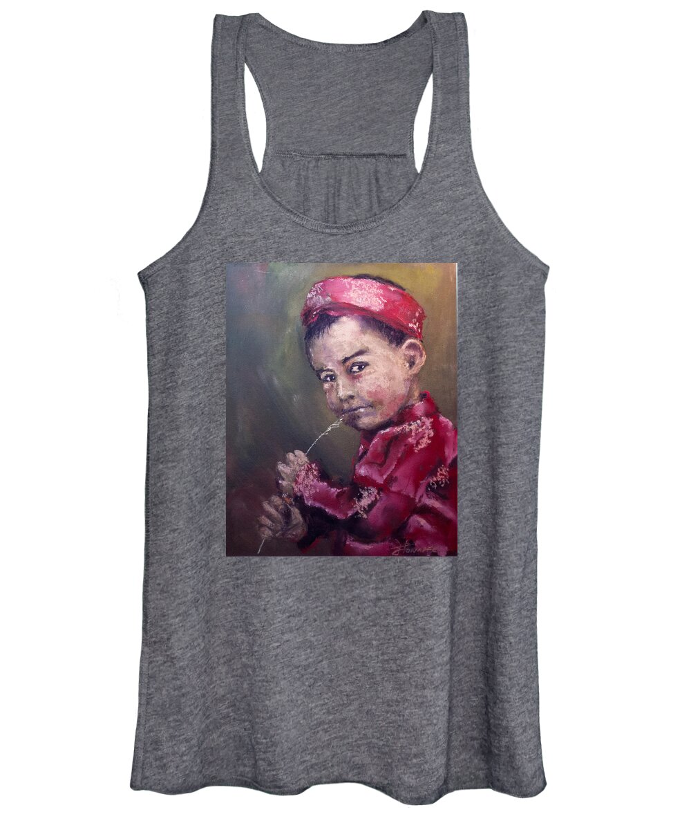 Vietnamese Women's Tank Top featuring the pastel A Taste Of Royalty by Jim Fronapfel