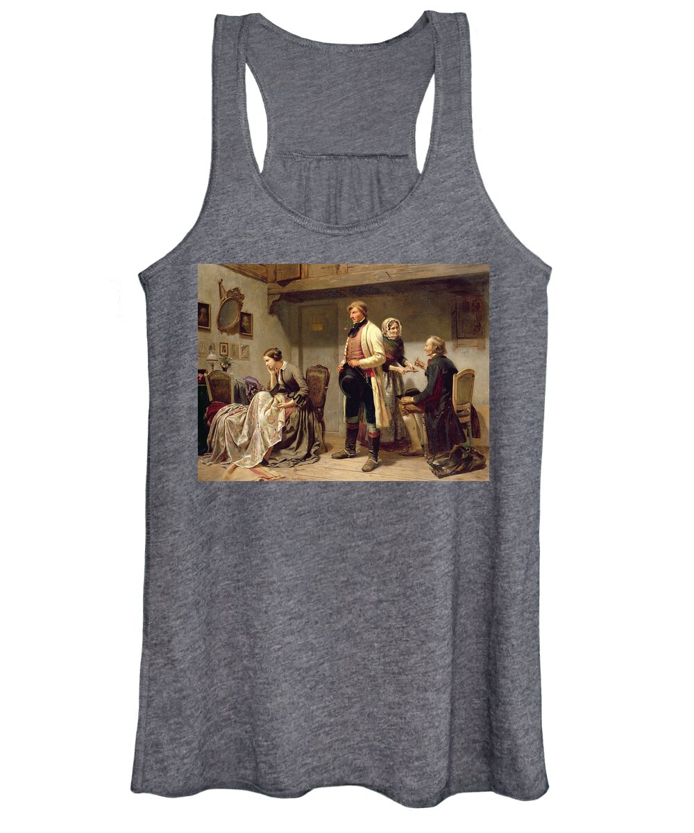Toast Women's Tank Top featuring the painting A toast to the engaged couple by Carl Wilhelm Huebner