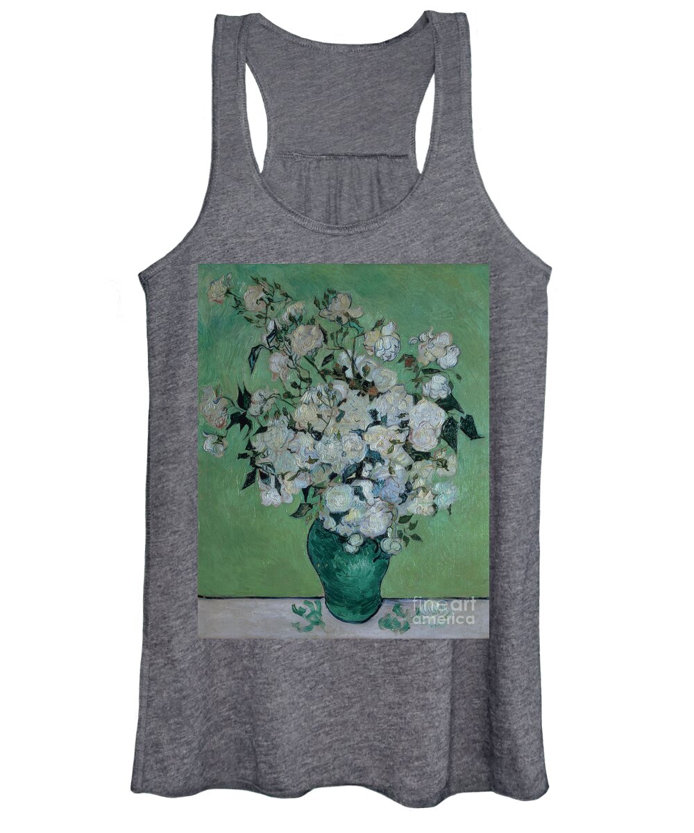 Vase Women's Tank Top featuring the painting A Vase of Roses by Vincent van Gogh