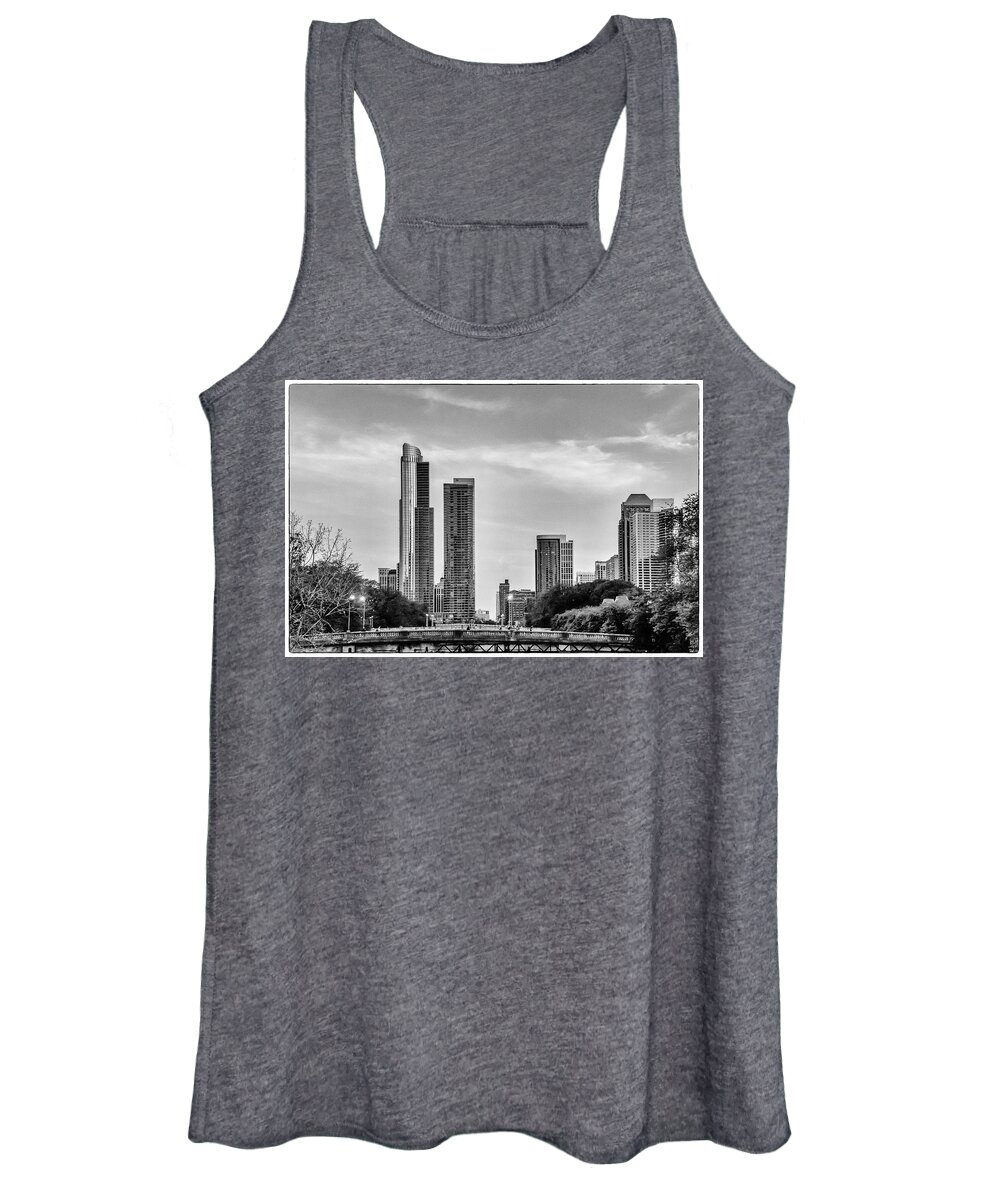 Chicago Women's Tank Top featuring the photograph A View from the Tracks - Chicago by John Roach
