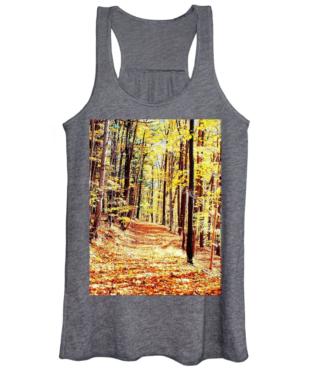 Autumn Women's Tank Top featuring the photograph A Yellow Wood by Joshua House