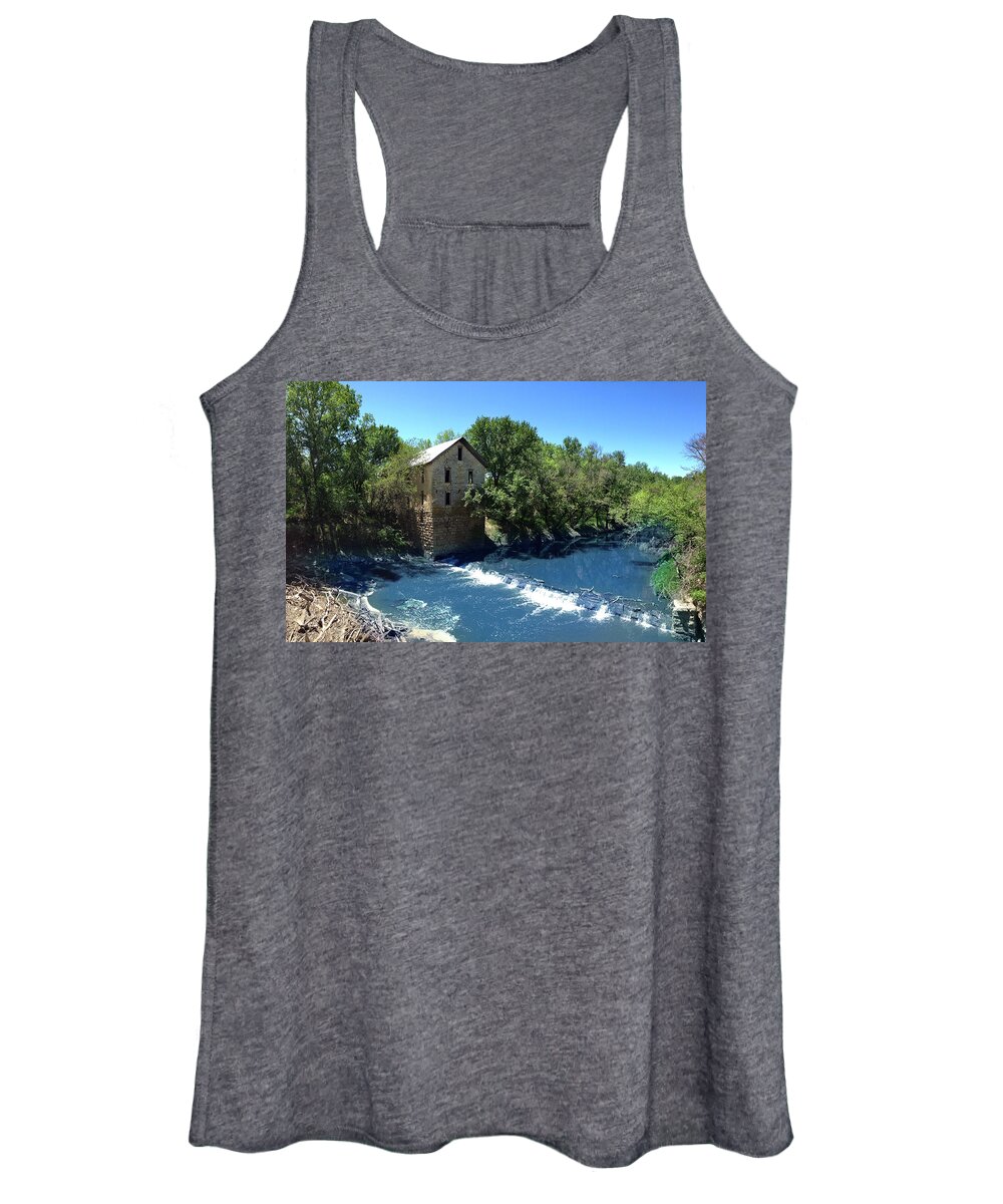 Kansas Women's Tank Top featuring the photograph Abandoned Mill at Cedar Point by Rod Seel